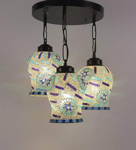 Multicolor Mosaic Glass Cluster Hanging <strong>Lamp</strong> Style Ceiling <strong>Lamp</strong> Chandelier Cafe Colored Pendant Lights Made by Metal Overseas - Product Image 5