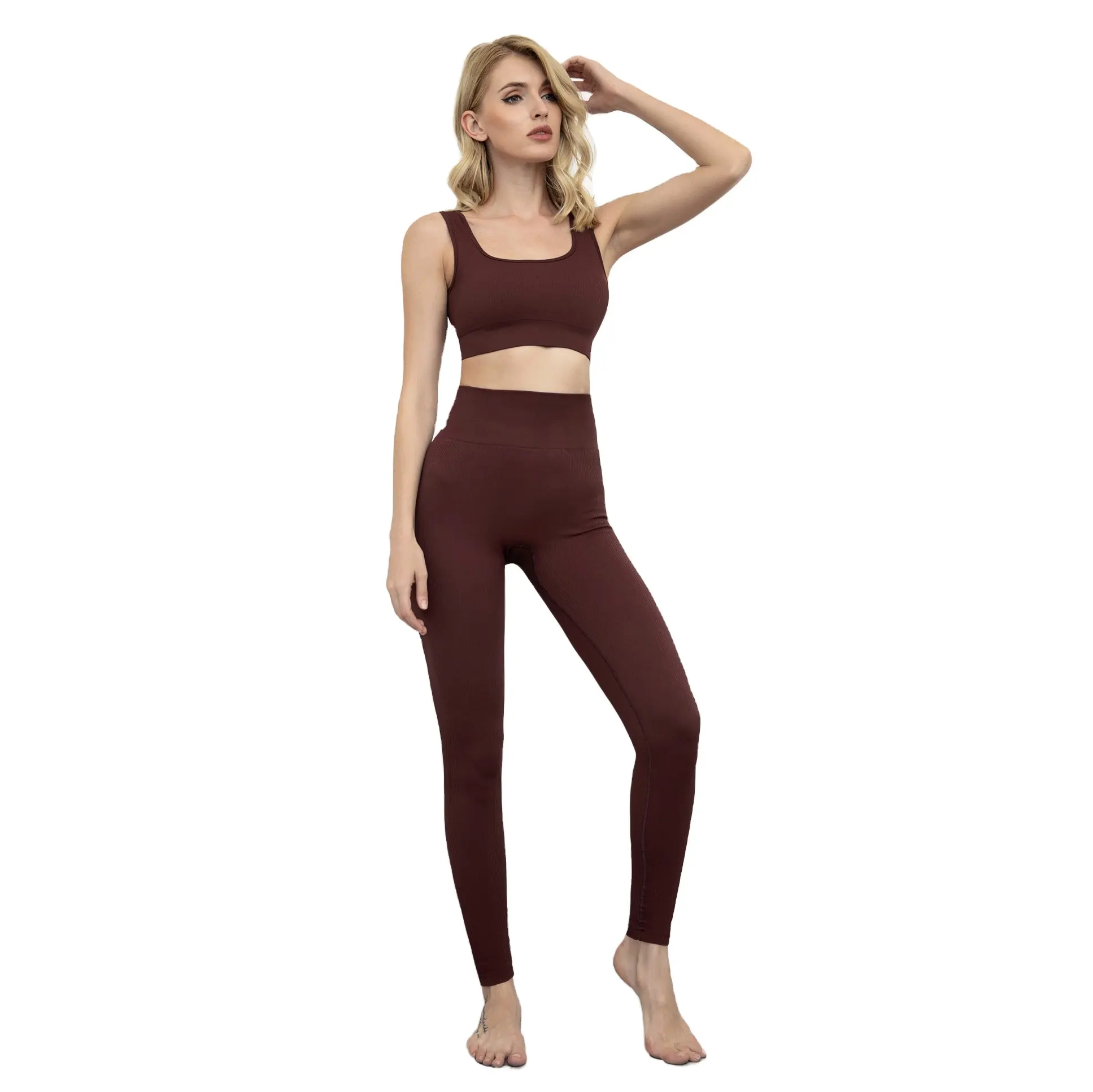 Roupa de treino slim fit para mulheres, vestimenta de ginástica com suor apertado