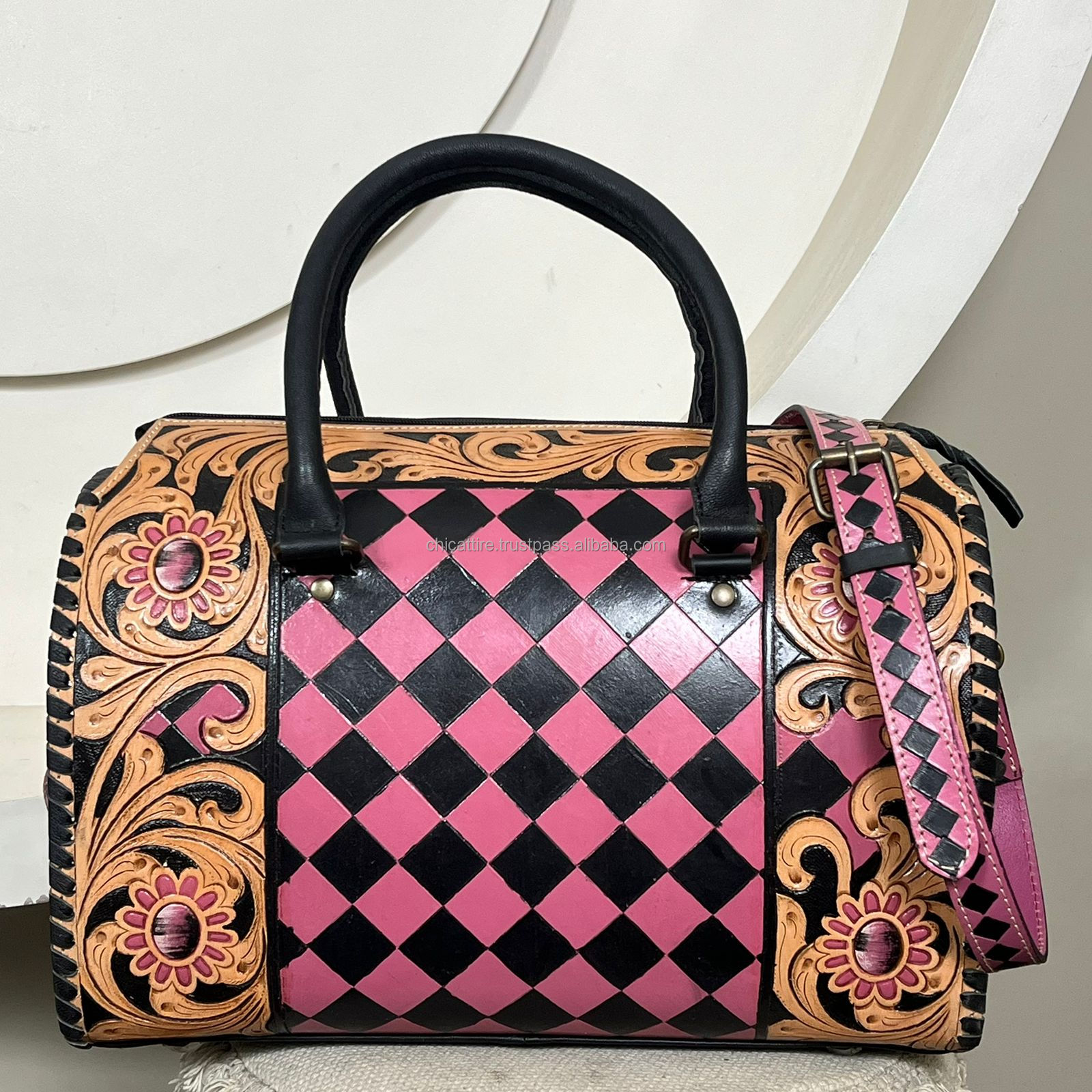 Pink & Black Checkered
