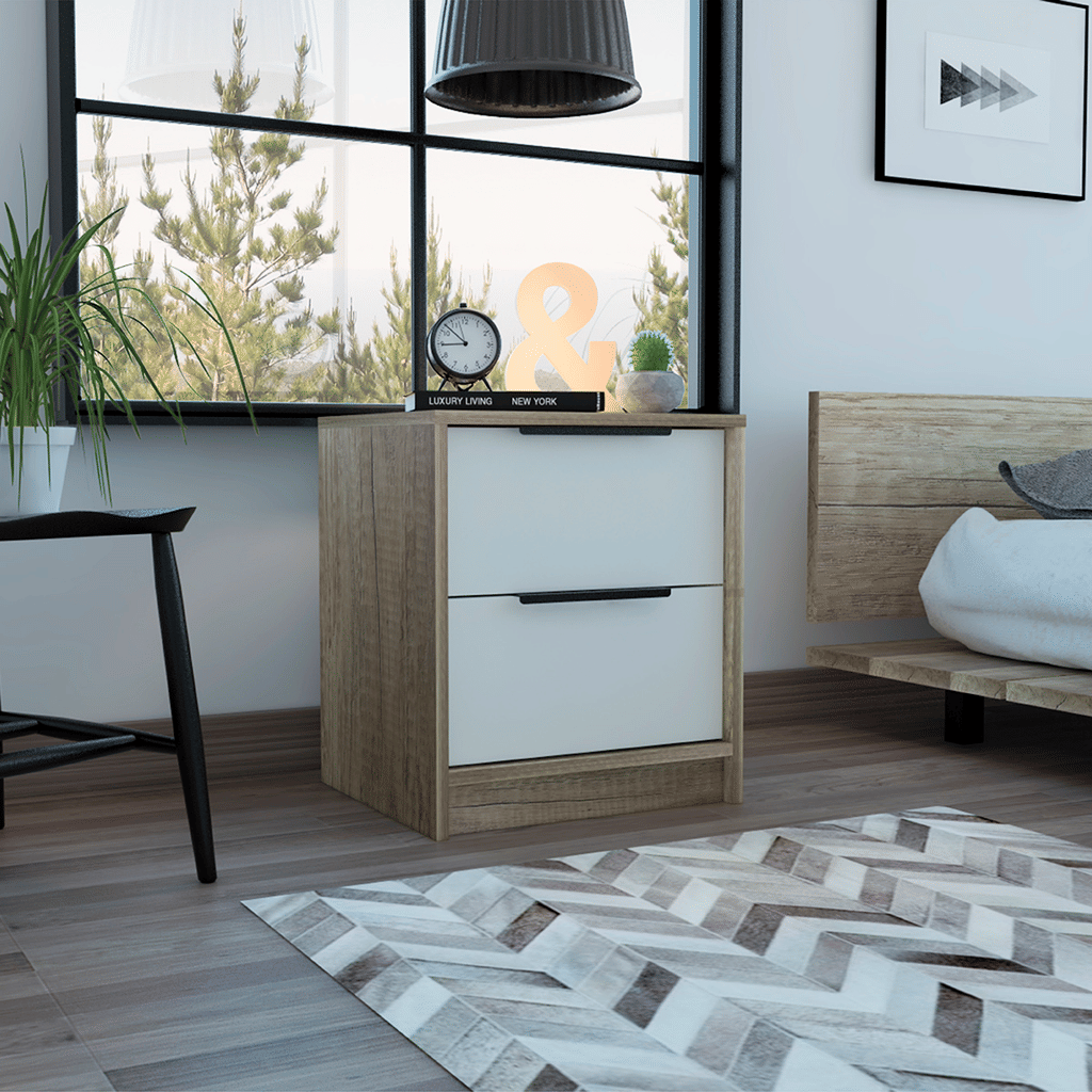 White / Light Oak Color
