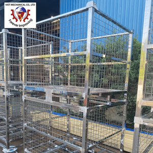 Việt Nam cung cấp Nhà Máy Stackable kim loại thép công nghiệp lưu trữ Pallet dây lưới <span class=keywords><strong>container</strong></span> cho ngành công nghiệp - Product Image 1