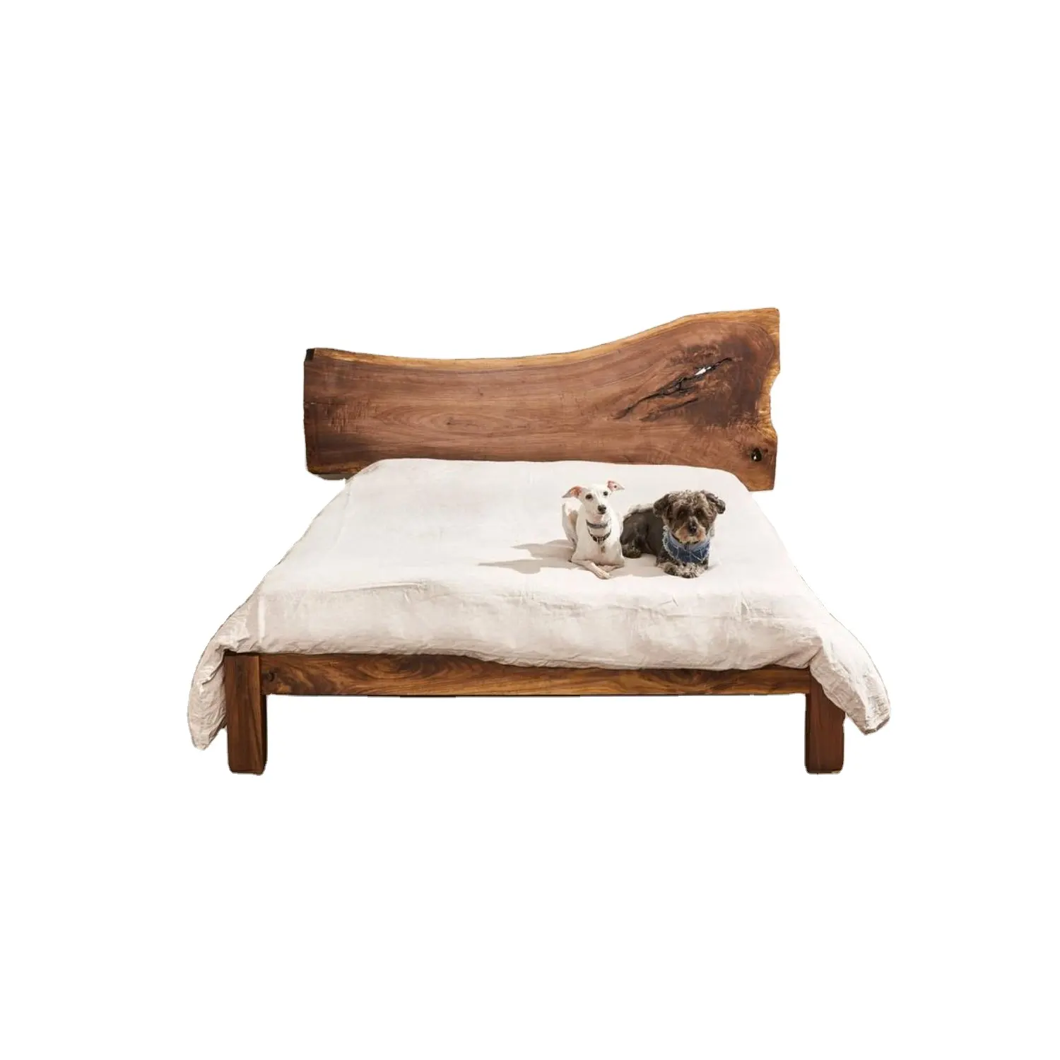 Venta al por mayor de alta calidad de lujo moderno Vintage antiguo Royal Bed Furniture Living Home Wooden Live Edge Juegos de dormitorio Cama de madera