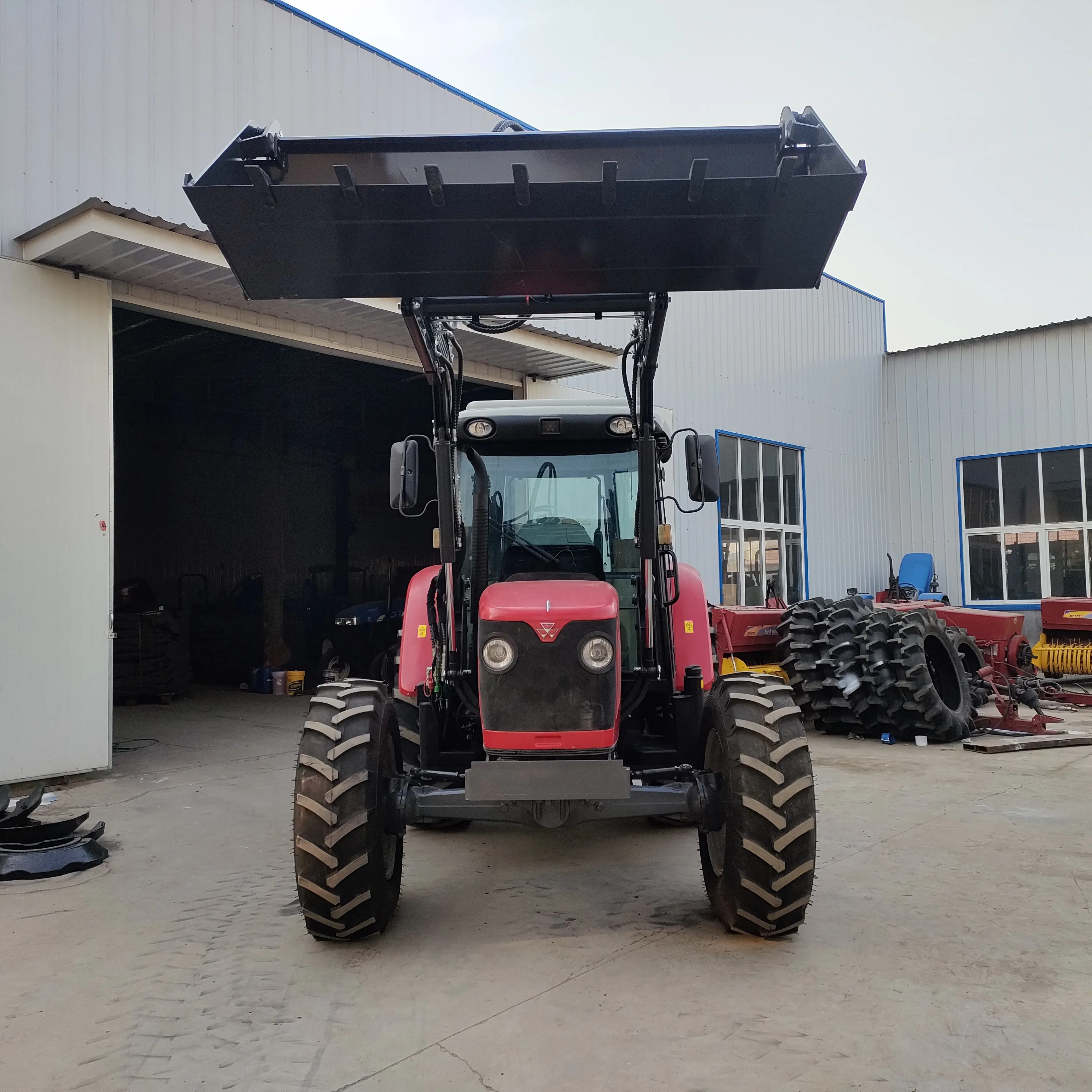 Factory Price 120hp 4*4 farm tracor with front loader and cab