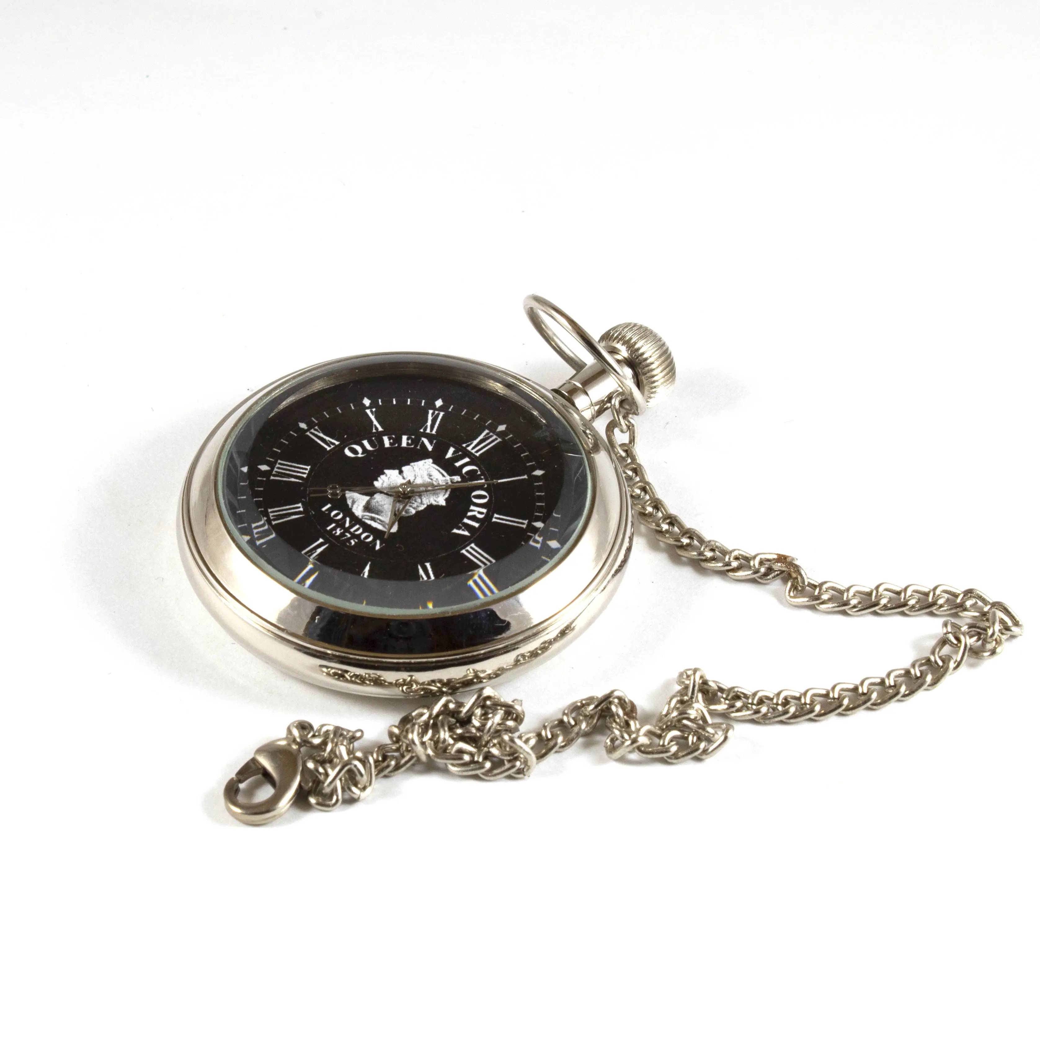 นาฬิกาพกทองเหลือง นาฬิกาควอทซ์เก่า โซ่นาฬิกา กลไกที่กําหนดเอง กล่องเงินโบราณ วินเทจแกะสลักด้วยกล่องไม้ดีไซน์