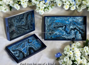 Humran ihracat pürüzsüz Luxe epoksi reçine tepsi el işi kek kalıpları pişirme araçları için benzersiz tarzı ile güzel - Product Image 5