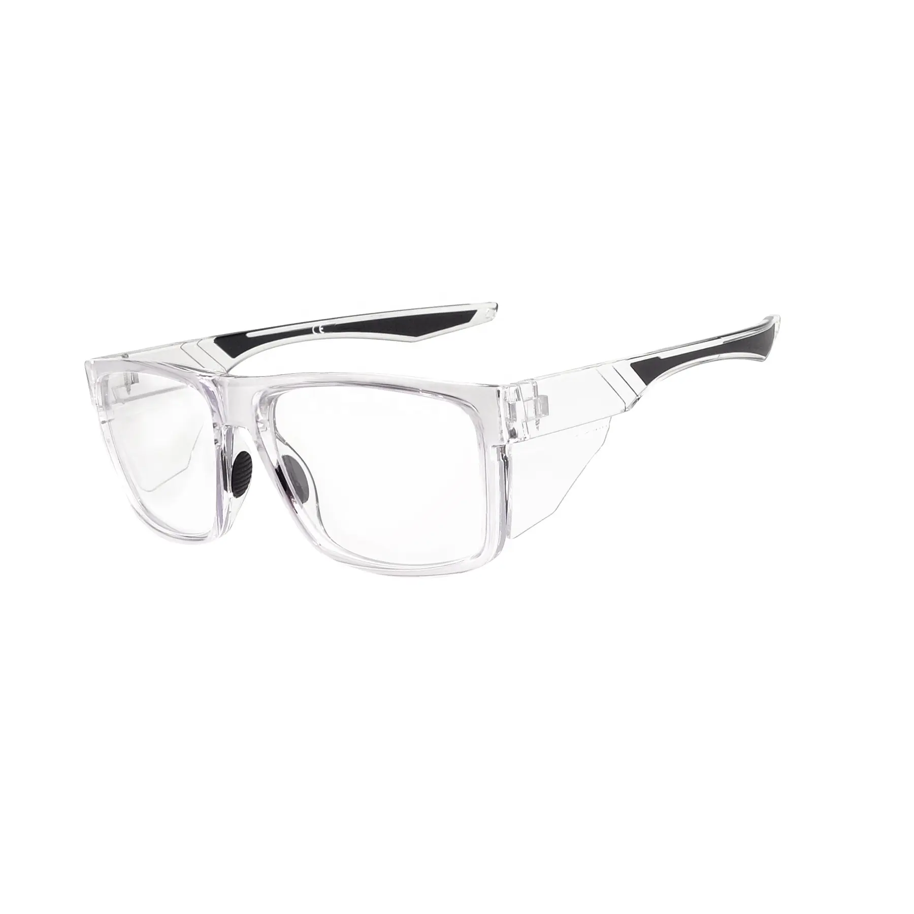 Customized ANSI Z87.1 certified high impact Optical safety glasses with rubber nose pad and tips