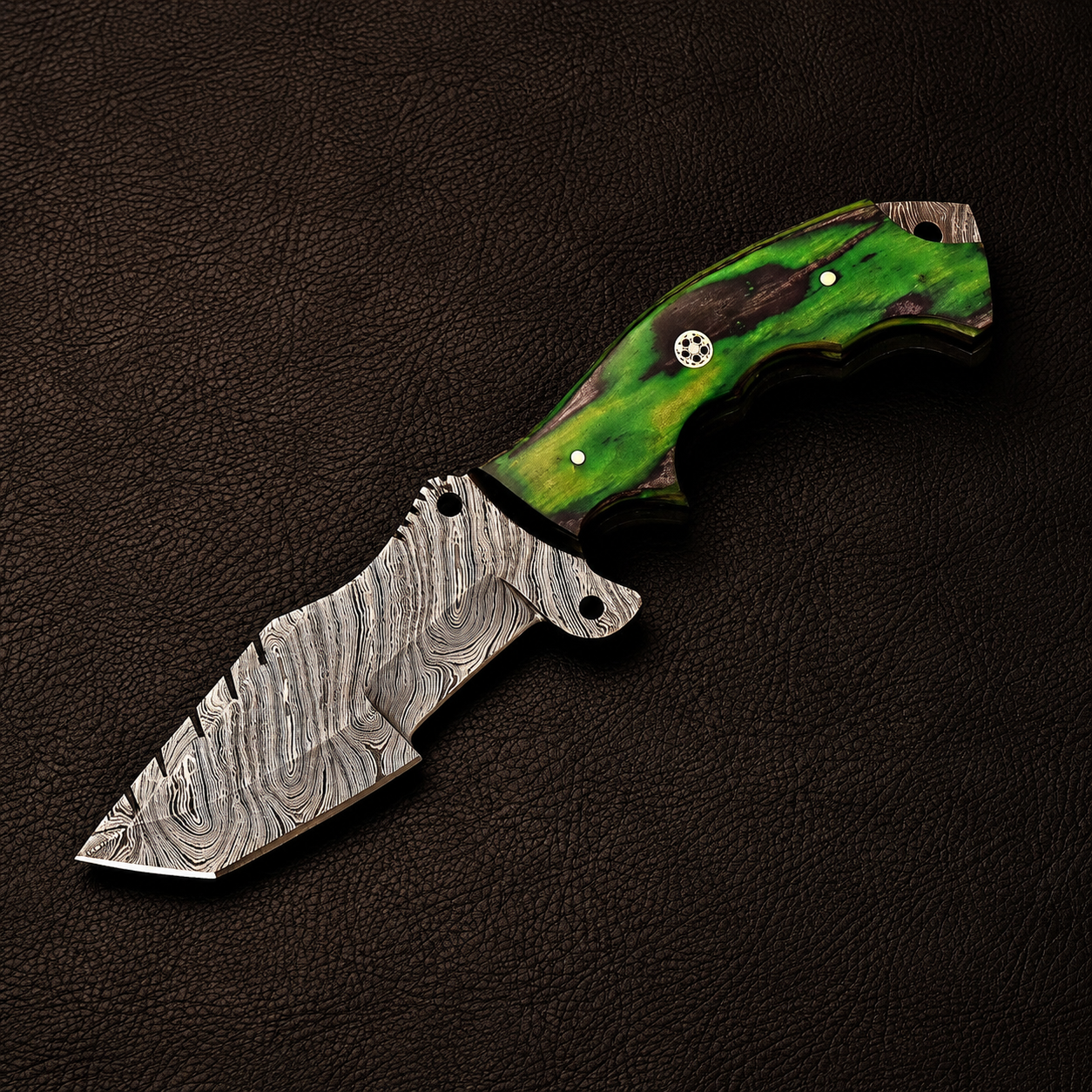 Damascus Steel & Green Wood