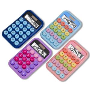 Mechanical Circular <strong>Computer</strong> Button Color Desktop Dual Power Supply 10 Digit Digital Electronic Calculator Office Supplies