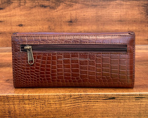 2025 nuevo producto patrón de piel de cocodrilo cuero genuino elegante señora carteras para mujer tarjeta efectivo teléfono lujo diseñador embrague - Product Image 5