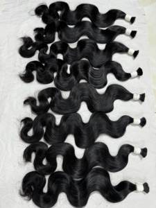 ナチュラルベトナムヘアエクステンションバルク生二重描画天才横糸ルース深い波とカール - Product Image 4