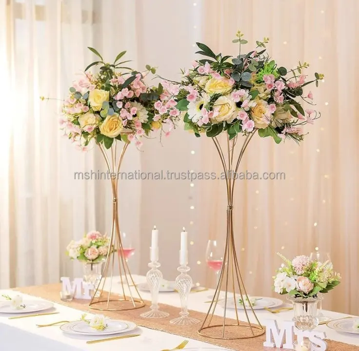 Floreros acrílicos elegantes para decoración de bodas, soportes de mesa de flores acrílicas para centros de mesa de boda