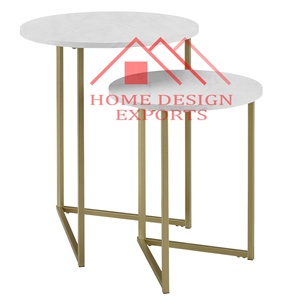Último diseño Visionnaire contemporáneo de lujo oro Acero inoxidable apilable mesa de anidación mármol superior mesa de centro para la vida - Product Image 5
