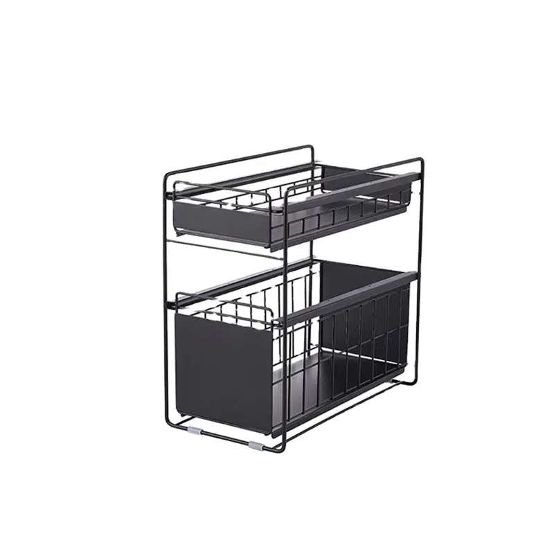 Customized Kitchen Under Sink Shelves Pullout Organizer Bathroom Storage Racks Under Cabinet Multi-Layer Shelves Wholesale