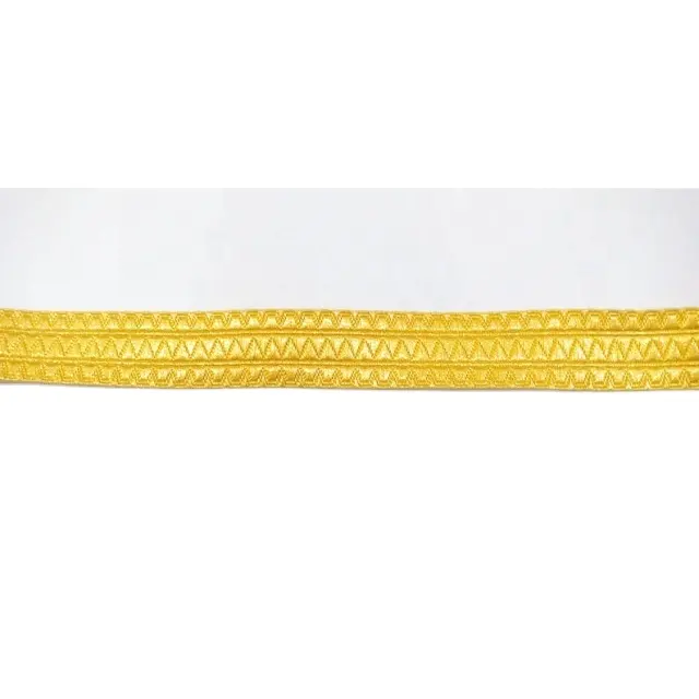 OEM Bullion Wire French Lace Braid Trimming Wholesale Gold Embroidered OEM Customized Technics Uniform Costume Fancy Dresses