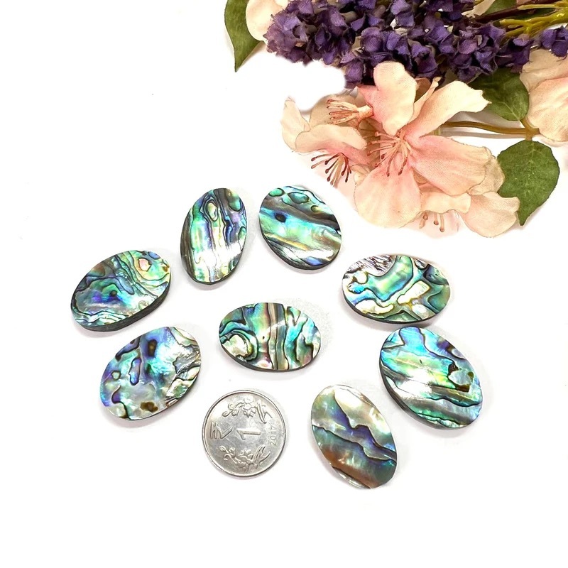 Cabochon en pierre naturelle de nacre d'ormeau Paua