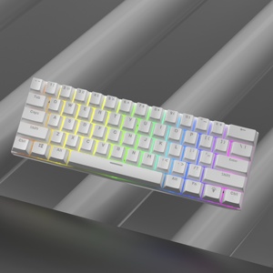 Teclado mecánico para juegos 60 por ciento, ergonómico, duradero, desmontable, tipo C, Mini teclado blanco para juegos con interruptores rojos - Product Image 2