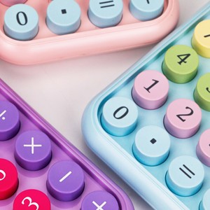 Mechanical Circular <strong>Computer</strong> Button Color Desktop Dual Power Supply 10 Digit Digital Electronic Calculator Office Supplies