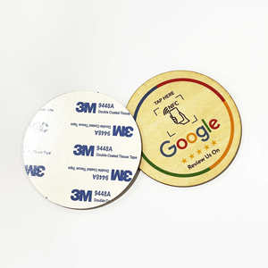Código QR personalizado impreso programable Ntag213 215 216 RFID NFC placa Mini etiqueta sin contacto letrero de madera para redes sociales Google - Product Image 3