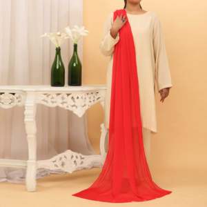 Free Size <strong>Red</strong> Plain Chiffon Dupatta PD5378