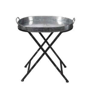 镀锌金属新设计铁乡村镀锌茶几高品质圆形金属边桌纹理 - Product Image 3