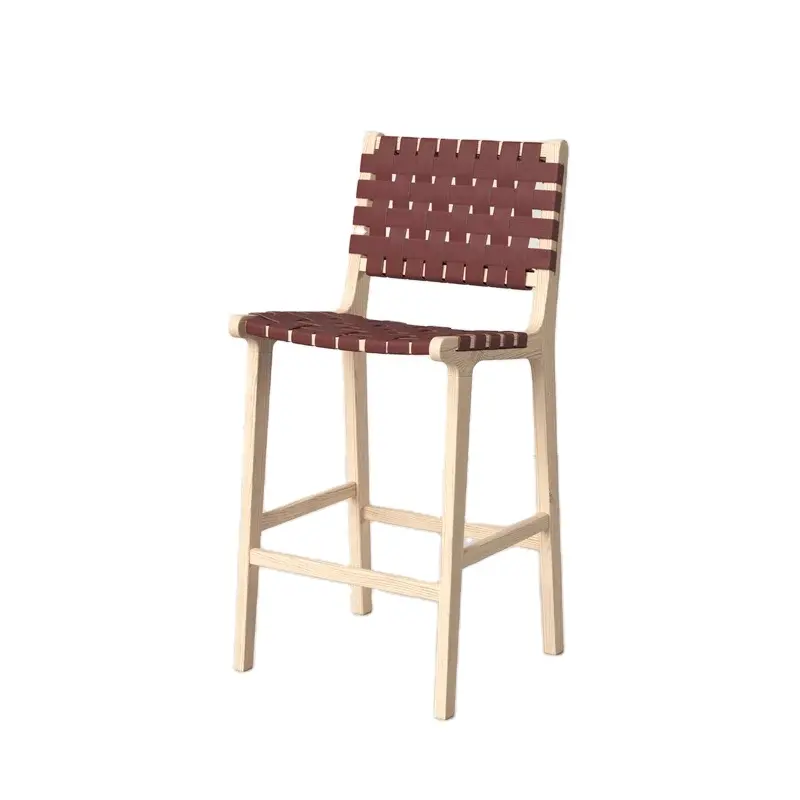 Finition naturelle acheter en Inde Au prix de gros Moderne Design Simple Bar Chaise en Bois Tabouret Pour La Maison Hôtel Restaurant Pubs Utilisations