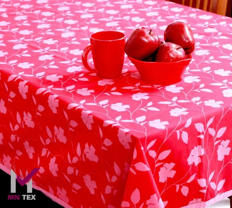 2024 latest designs cotton linen poly cot spun poly table cloths and table linen for living room decoration from india