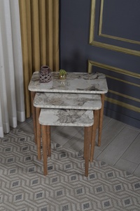 FurnatureDesign Customized Solid Wood Leg <strong>Nesting</strong> Coffee <strong>Tables</strong> Set 3 <strong>Rectangular</strong> Tea <strong>Table</strong> for Living Room and Home Use - Product Image 4