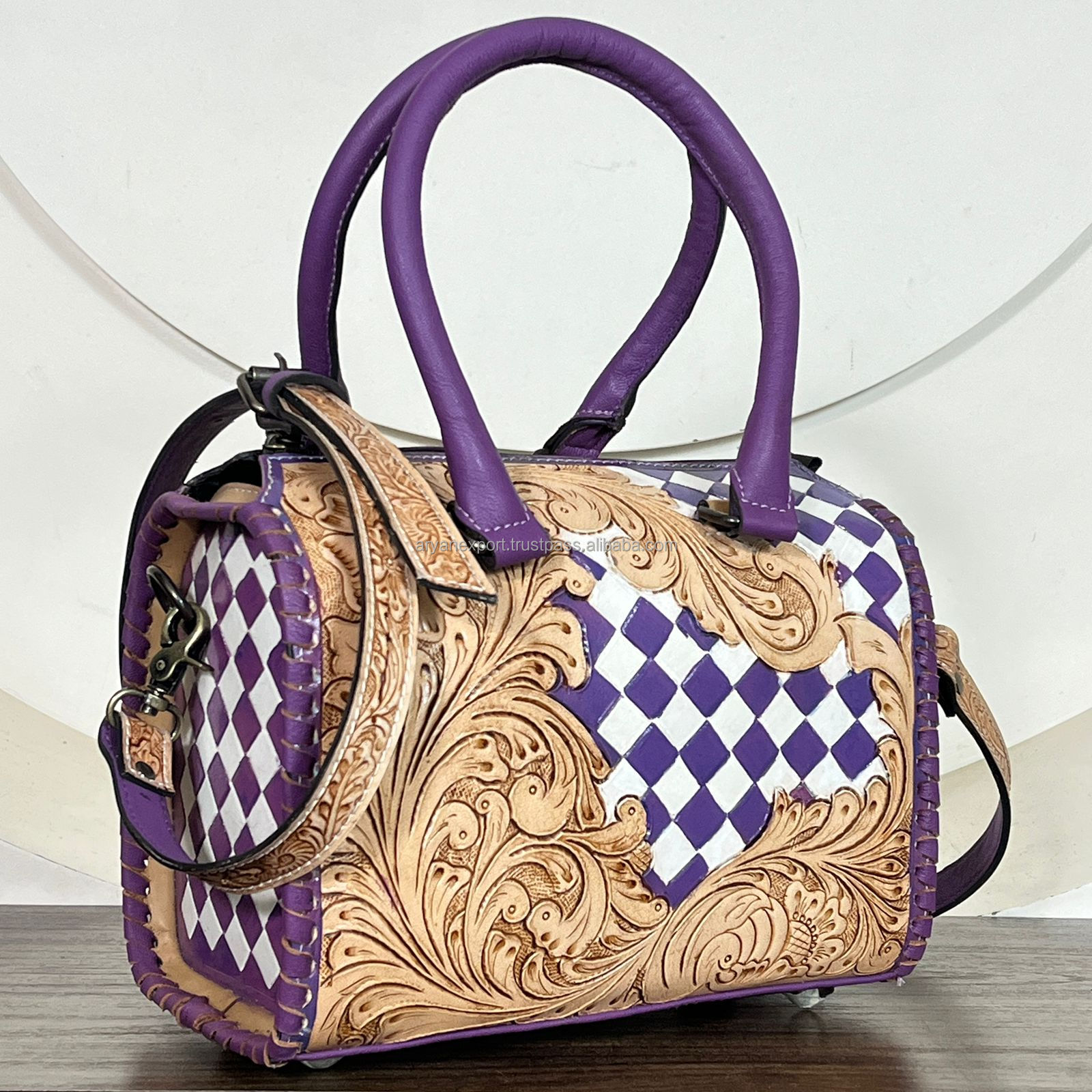 Purple & White Checkered