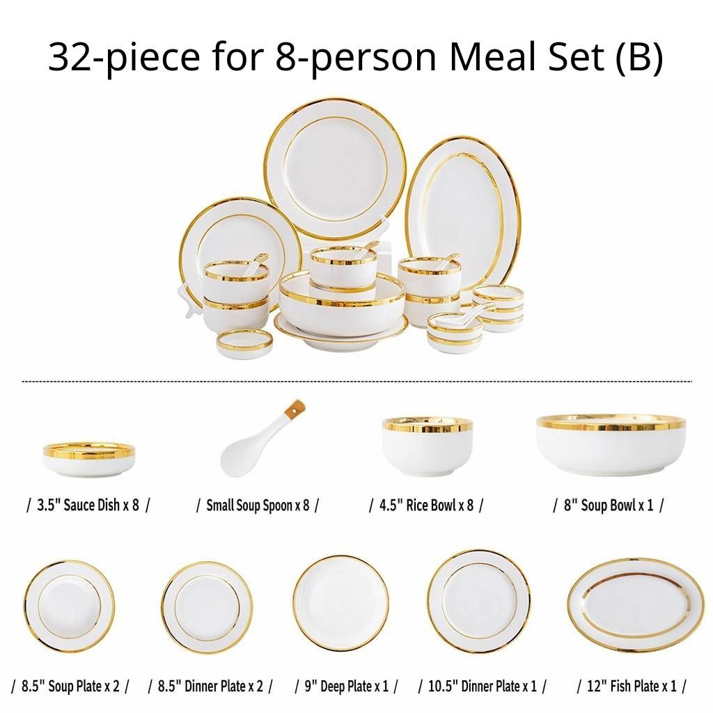 Service de repas 32 pièces pour 8 personnes (B)