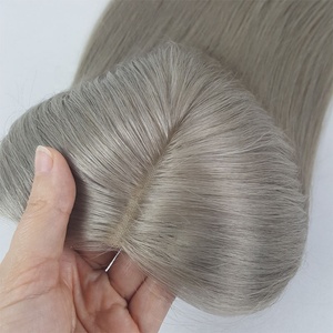 New Arrival Lace With Machine Weft Raw Hair Silk Base Topper Weft <strong>Back</strong> <strong>Human</strong> Hair - Product Image 6