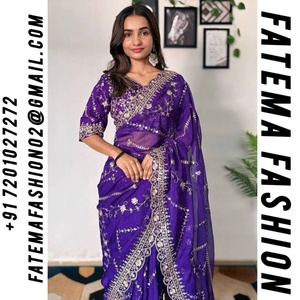 Exclusive <strong>Designer</strong> New Collection High Quality Tabby Silk Saree Wth Coper &amp; Silver Zari Work Online Shopping by Fatema Fashion - Product Image 2