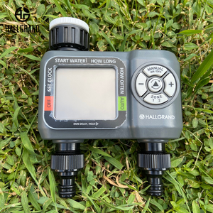 Elektronischer programmier barer Garten wasser <span class=keywords><strong>timer</strong></span> mit zwei Steckdosen und einfach zu lesendem LCD-Display-Handbuch/automatischem Smart Riego-Modus