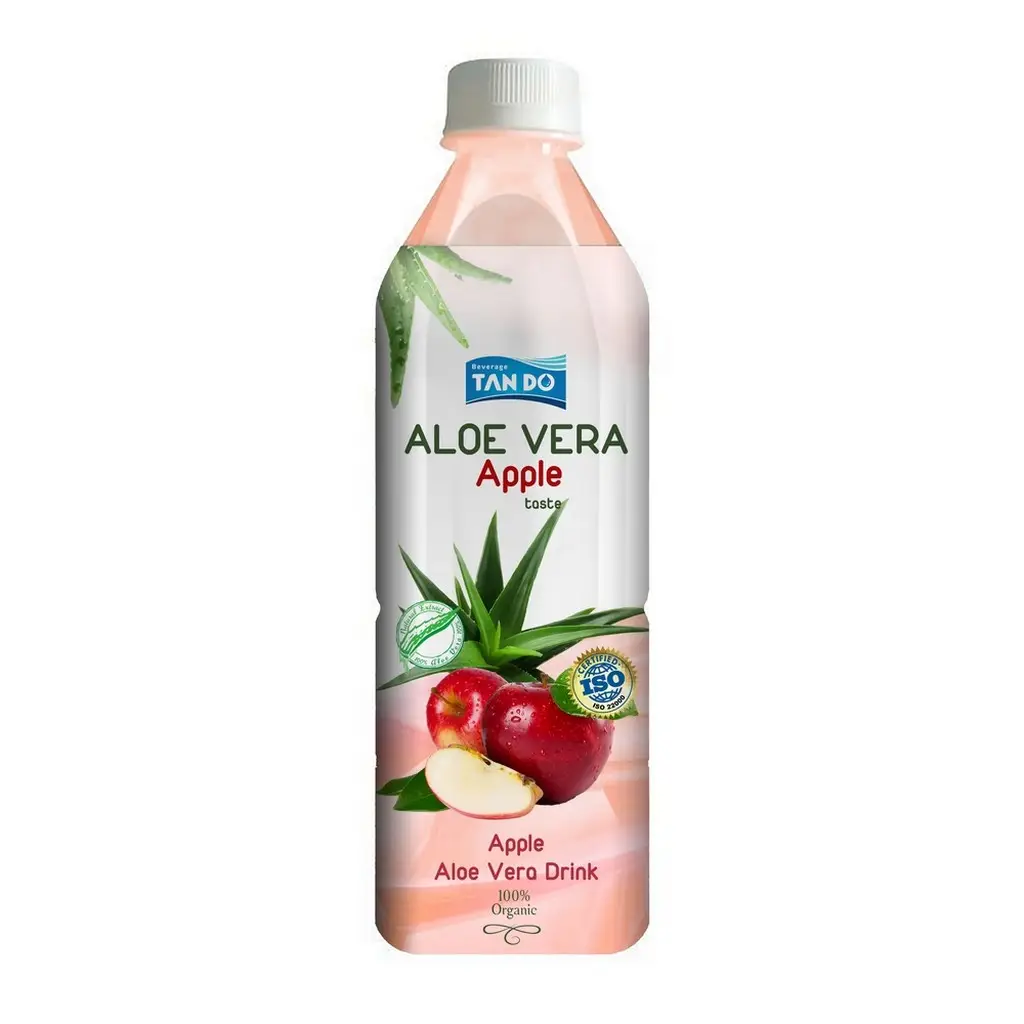 Aloe Vera uống với bột giấy Apple hương vị từ Việt Nam 100% thiên nhiên 500ml chai nhãn hiệu riêng nhà sản xuất
