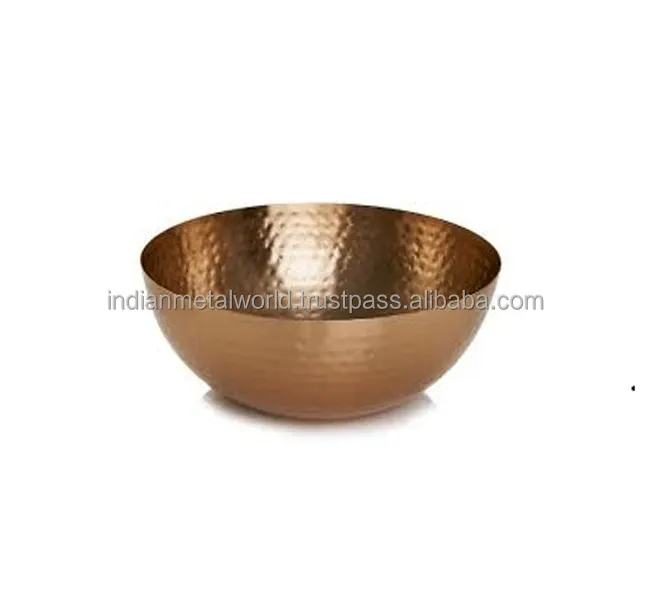 Best Selling copper Bowl Suppliers Dinnerware metal fruit serving bowls modern metal fruit salad and snack servers