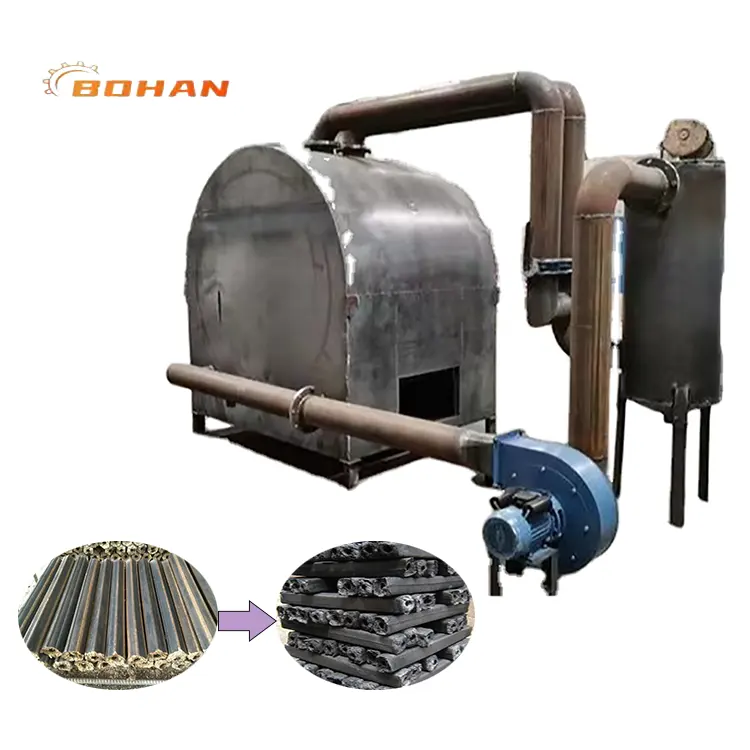 Horizontal activated coal oven kiln briquette wood charcoal carbonization stove furnace