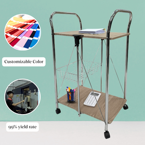 Dört tekerlekler ile toptan Modern çelik çay arabası mutfak için hafif ve katlanabilir servis arabası - Product Image 6