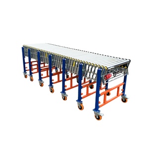 Motorized Conveyor Line <strong>Loading</strong> Unloading Box with Power Flexible Roller Conveyor V Belt Running Freely Rotation for <strong>Container</strong> - Product Image 1