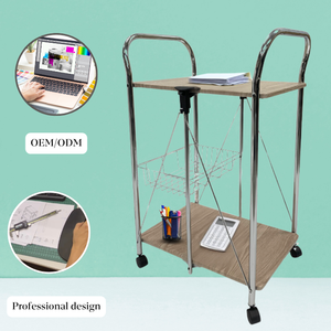 Dört tekerlekler ile toptan Modern çelik çay arabası mutfak için hafif ve katlanabilir servis arabası - Product Image 4