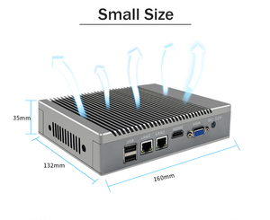 OEM Mini PC NUC J1900 + 8GB + 2LAN Dual LAN 2 Pantalla CE Computadora industrial integrada sin ventilador con sistema operativo WIN10 Stock disponible - Product Image 4