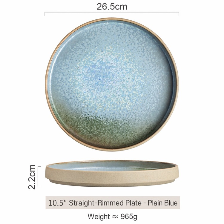 10,5 pouces rond bleu uni