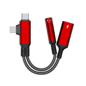 适用于Android Type-c Apple l至3.5毫米音频适配器电缆的二合一耳机适配器 - Product Image 3