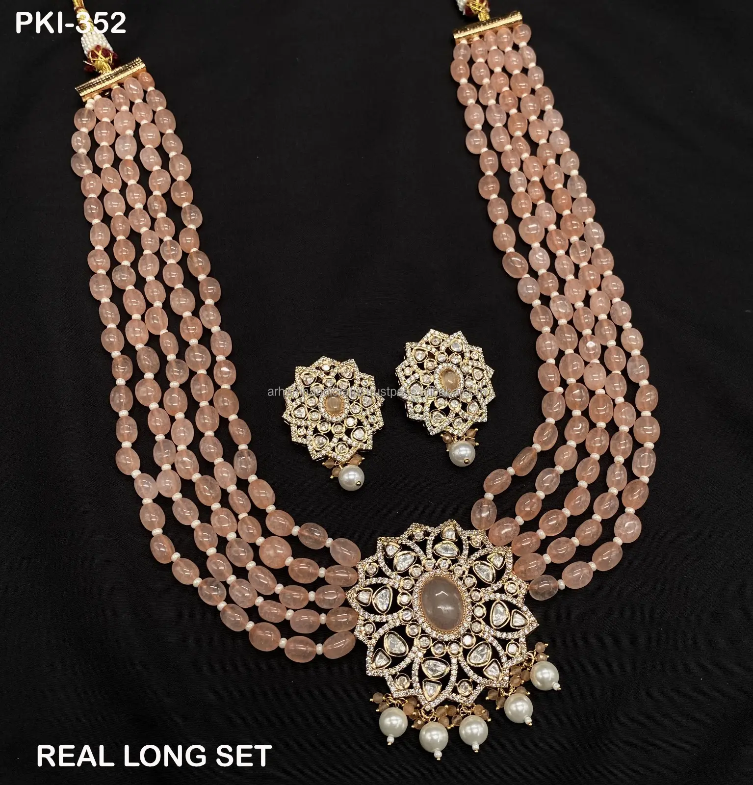 Real Neueste Design Großhandel Indische Kundan Halskette Set von Luxus Handwerk