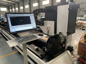 LM-6000 Metal Tube Fiber Laser Cutting Machine Cnc for Cutting Iron Square/round Pipe with Water <strong>Chiller</strong> 3kw 6kw