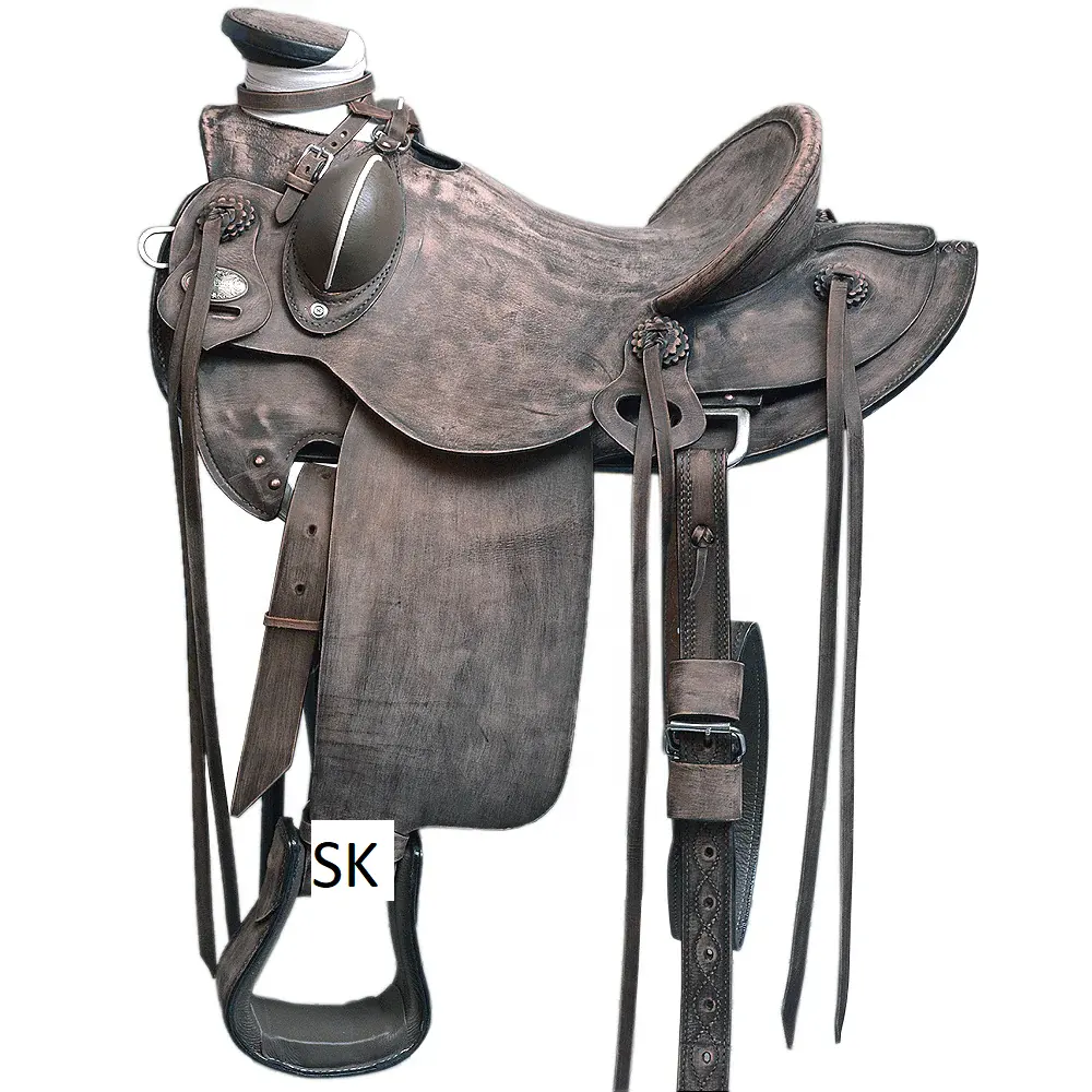 Di alta qualità in pelle Western Wade traforato a mano sella cavallo in pelle a cavallo sella disponibile a prezzi accessibili