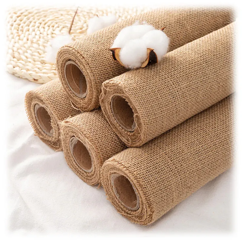 Fil tas kain Linen cetak 2080 rami celup kain kerajinan dekoratif kain Organik rami celup tas tangan 100% rami dompet untuk luar ruangan