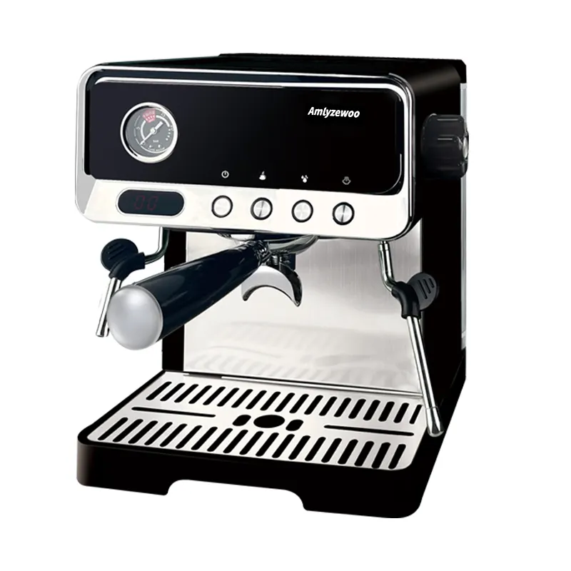 라떼 카푸치노용 플라스틱 프리 포타피틀러와 스티머가 포함된 20 바 에스프레소 메이커, 압력 게이지가 있는 익스프레스 커피 머신