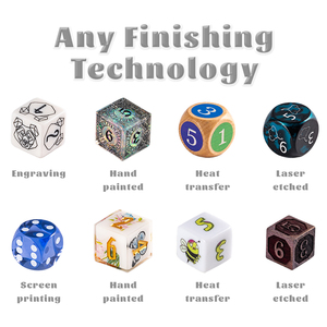 Faccub จัดส่งหมายเลขเกมมุมขวาพลาสติกอะคริลิคสีเหลืองลายมุกลูกเต๋า D6 16มม. ของขวัญส่งเสริมการขาย - Product Image 6