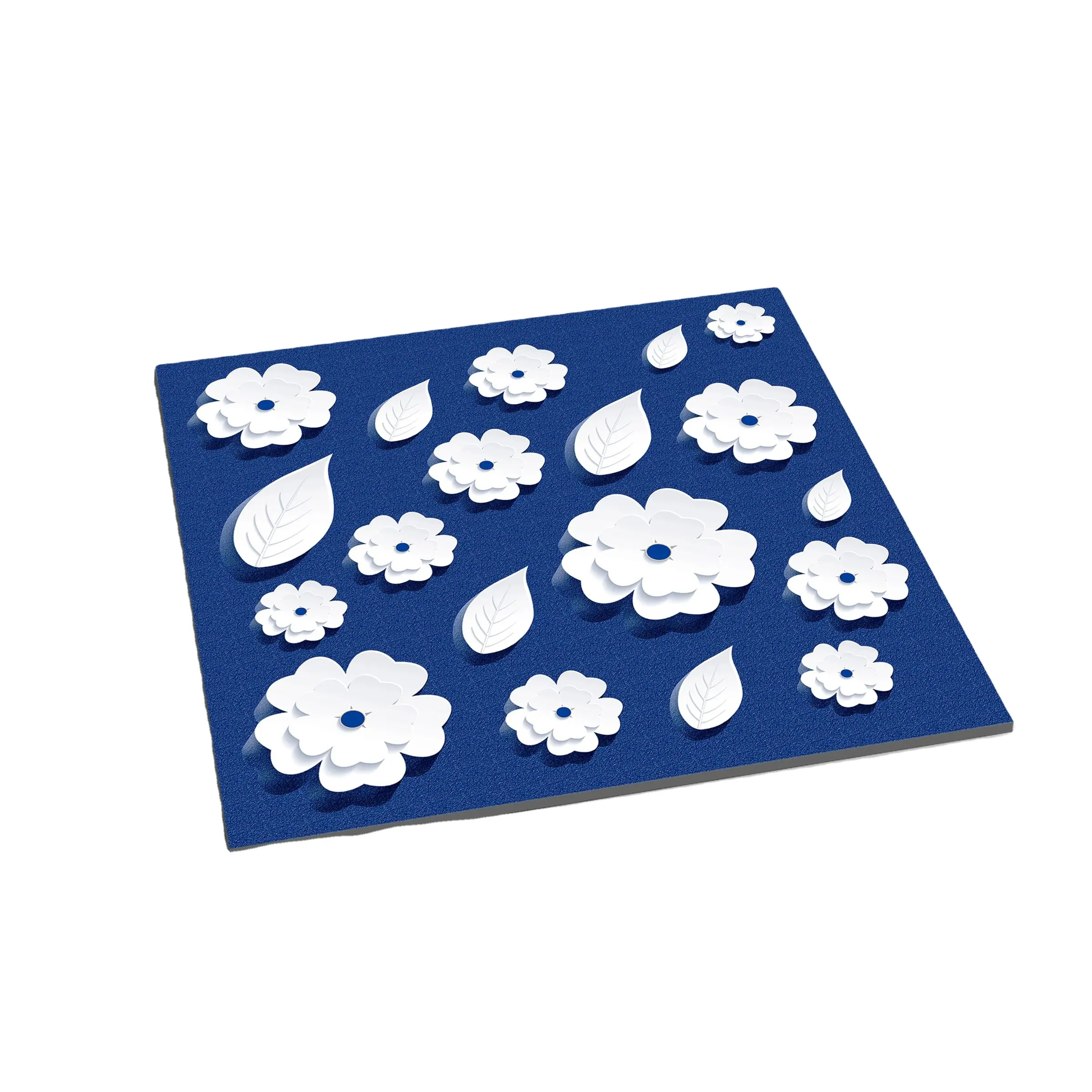 Azulejos de porcelana con diseño 3d de flor azul marino para suelo, azulejos de porcelana para pared de baño