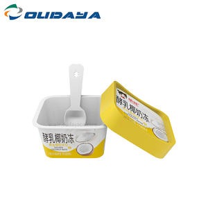 110ml <strong>Rectangle</strong> <strong>Shape</strong> <strong>Container</strong> with IML Printing Plastic Ice Cream Pudding Yogurt Cup with Lid - Product Image 4