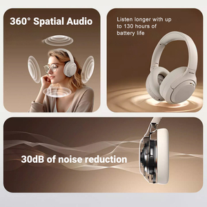 หูฟัง ENC ไฮบริดไร้สาย Hi-Fi Hi-Res คู่ตัดเสียงรบกวนแบบแอคทีฟพร้อมการเล่นเกมเสียงเชิงพื้นที่ส่วนบุคคลแบบครอบหูแบบครอบหู - Product Image 5